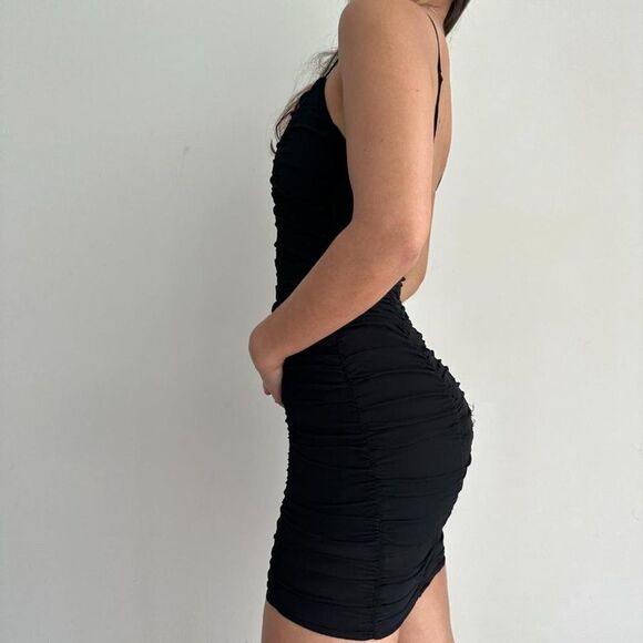 Reformation Wyatt Mini Black Dress Size 2 - Picture 8 of 14